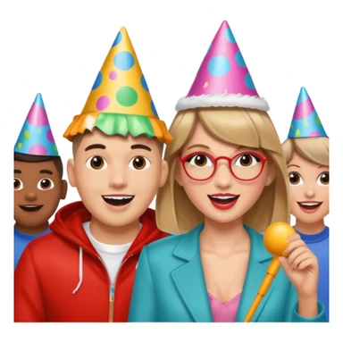 bad bunny, taylor swift singing together sticker