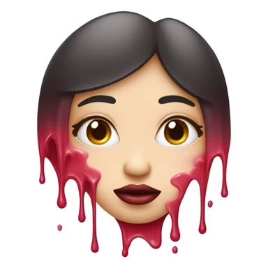 Lipstick Face covered in milk liquid sticker