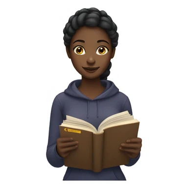 Black girl reading a book sticker