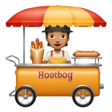 hotdog seller in New York with cart sticker