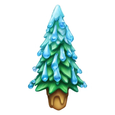 Christmas tree with icicles sticker