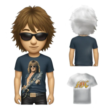 Richie Sambora wearing an AC/DC tshirt sticker