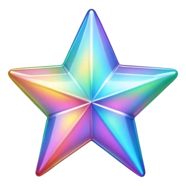 vibrant holographic rainbow y2k aesthetic glass star sticker