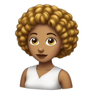 Mujer pelo corto rizado sticker