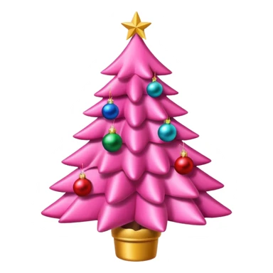 Pink Christmas tree with bows instead of ornaments sticker