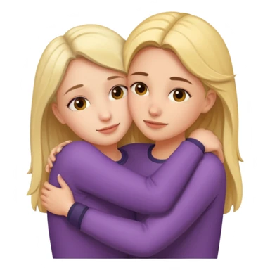Two females hugging for comfort sticker