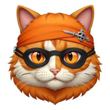 pirate cat with one closed eye sticker