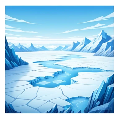 Cinematic Realistic Tundra with Glaciers Emoji in a wooden frame, Vast and frozen, with endless expanses of snow-covered ground interrupted by massive glaciers creeping across the landscape. Jagged ice formations rise in the distance, their icy blue tones contrasting with the pale, frosty sky above. Sparse grasses and hardy shrubs cling to the frozen earth, fighting against the relentless cold. The light reflects off the snow and glaciers, casting a soft glow across the desolate yet majestic terrain. Soft glowing outline, capturing the essence of a serene, stark wilderness where glaciers dominate and life endures in the harshest conditions. sticker