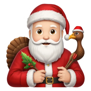 Santa hunting a turkey sticker