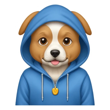 Dog wearing a hoodie sticker