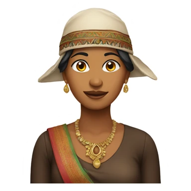 indian woman in hat sticker