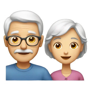 old couple and a grandchild sticker