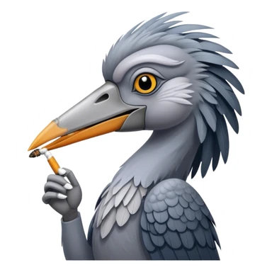 Shoebill smoking a cigarette sticker