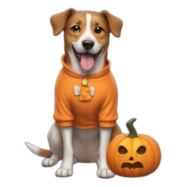 a dog in a halloween costume sticker