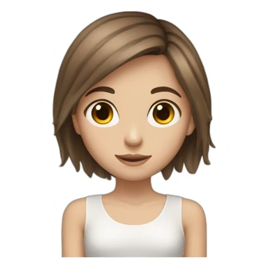 young white girl brown hair brown eyes skinny  sticker