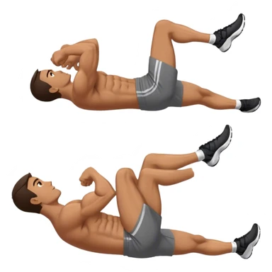 side-view of guy doing decline abdominal Crunches with sixpack sticker