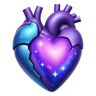 Galaxy heart that is blue and purple  sticker