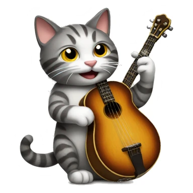 Cat playing a banjo  sticker