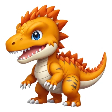 Cute Baby Chibi Agumon-Tyrantrum-Tyrunt-hybrid (full body) sticker