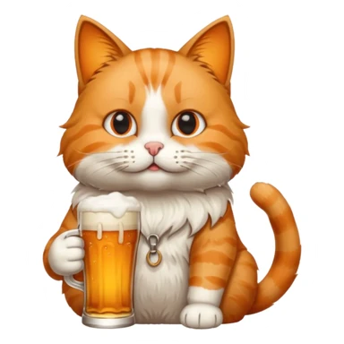 Un chat qui boit une bière sticker