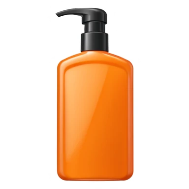 Square-shaped orange-colored shampoo - No product descriptionSquare-shaped package containing an orange-colored shampoo without embossing - no product description sticker