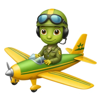 gecko pilot riding yellow plane sticker