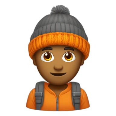 Calvo con gorro de lana naranja sticker