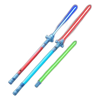 red, blue and gree lightsabers crossing sticker