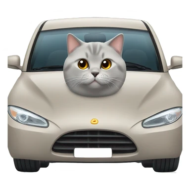 2 Cars, Cute beige and Grey british shorthair cat  sticker