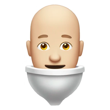 Bald man in a toilet sticker