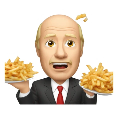 Vladimir Poutine qui mange une poutine  sticker