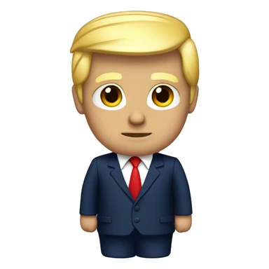 Donald Trump wearing navy suit with a red tie  sticker