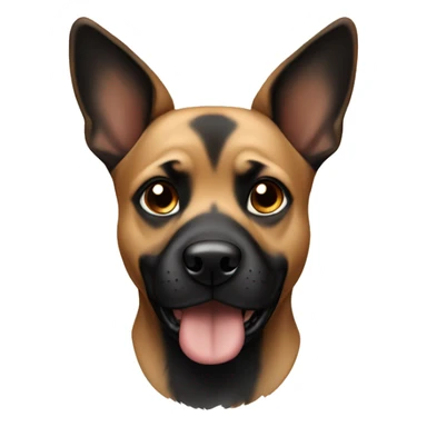 tan and black dog with pointy ears sticker