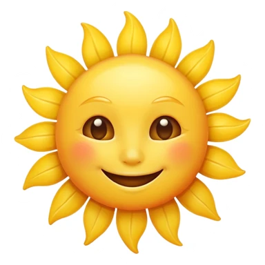 smiling sun emoji, simple and cheerful, apple style sticker