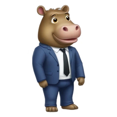 Hippopotame sur macron sticker