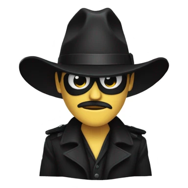 emji de un canal de discord general inspirado en una mafia tipo misterioso y con sombrero y pelo negro sticker