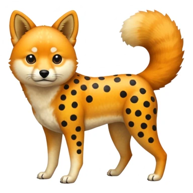 Trico-Shiba-Inu-Dingo-Cheetah-fusion-hybrid-animal-creature, full body  sticker