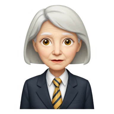old women in suit with Necktie sticker