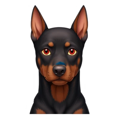 red eyed dog doberman sticker