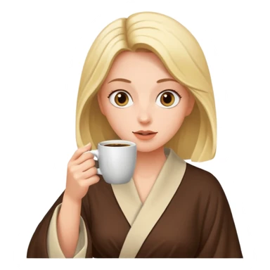 Woman drinking coffee and The edges of the eyes are wide open in the morning sticker