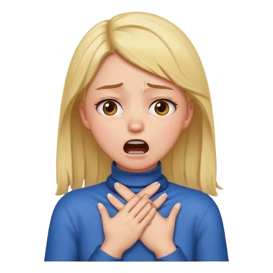 girl emoji doing the choking emote sticker