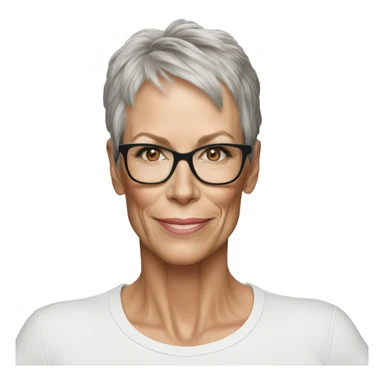 super realistic jamie lee curtis wearing tee sticker