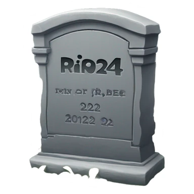 Tombstone that says RIP Roomba 2024-2024 sticker
