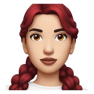 Dua Lipa with dark red hair sticker
