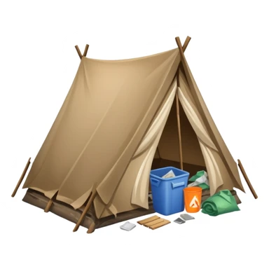 homeless camp icon sticker