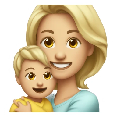 Mommy with smile and baby  sticker