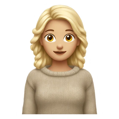 blonde girl in cozy sweater sticker