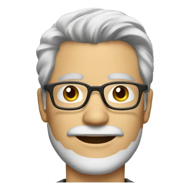 Good looking Mature man with gray hair and beard and glasses sticker
