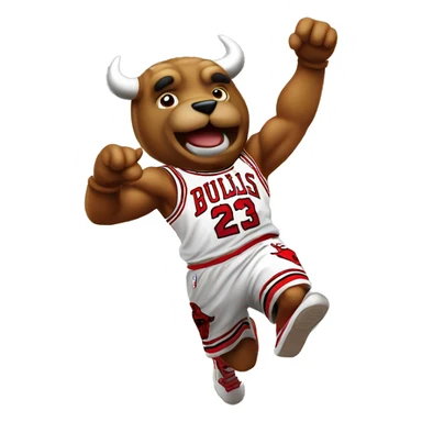 chicago bulls mascot jumping sticker