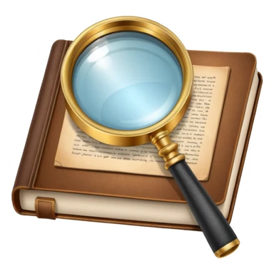 Magnifying glass with a book sticker